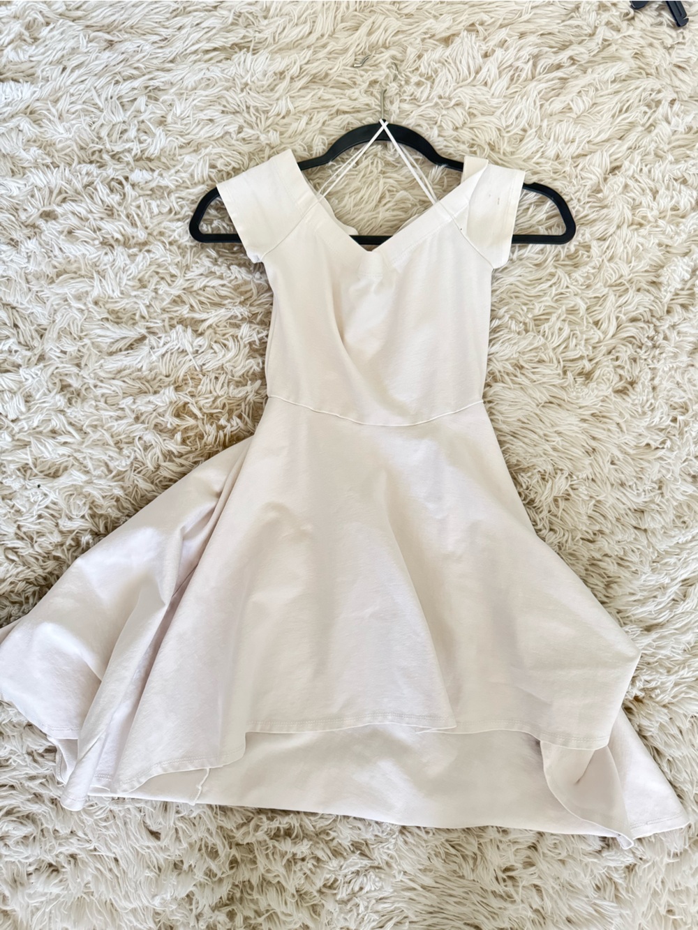 Windsor Light Cream Off-Shoulder Fit & Flare Mini Dress